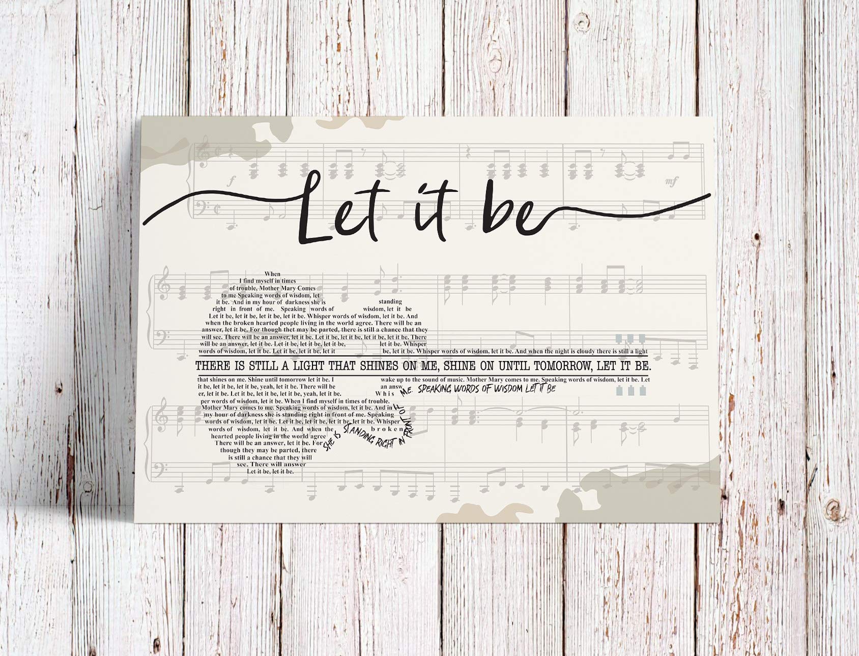 yokoisaya99store The Beatles, Let it be Lyrics, Horizontal Paper